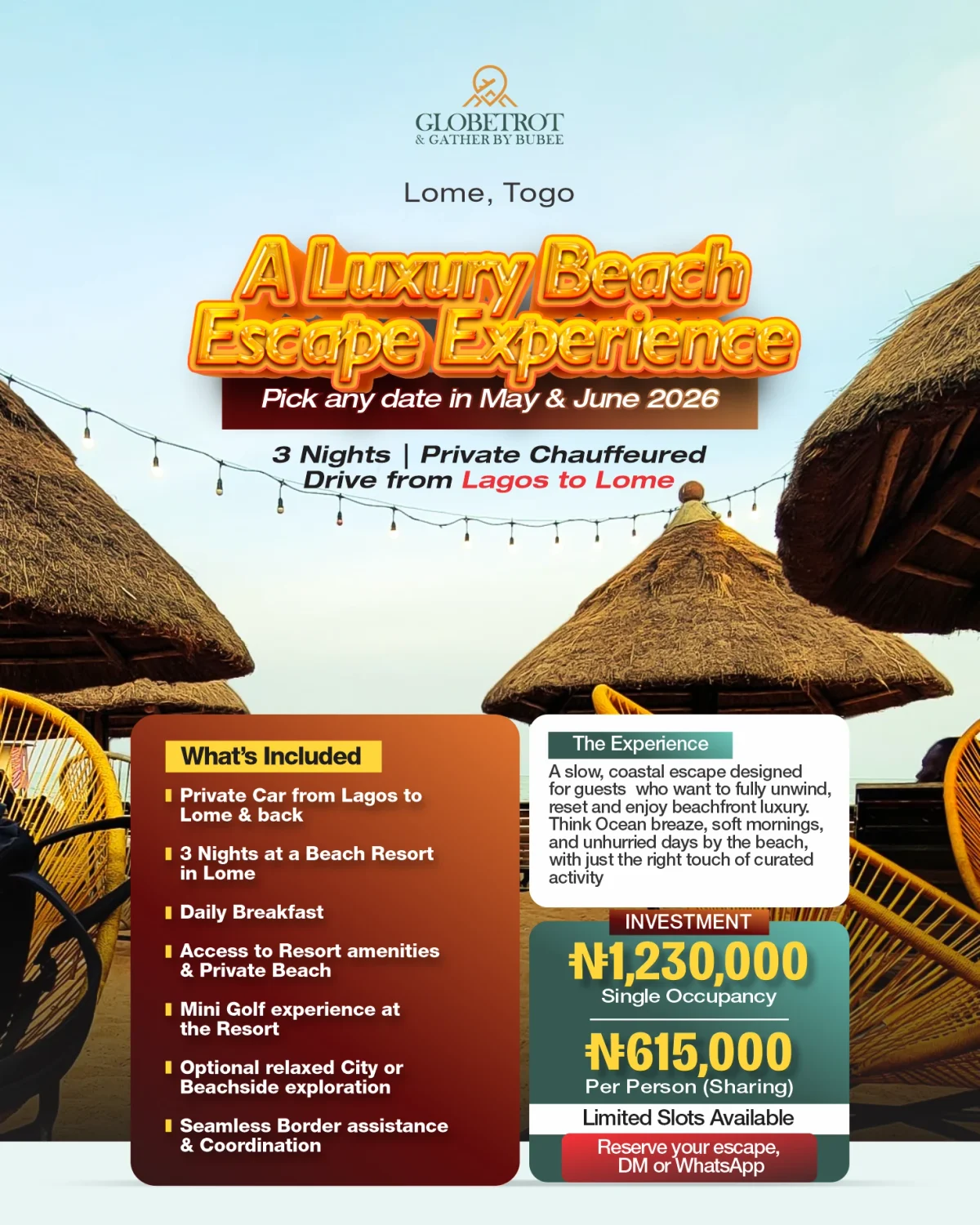 Lomé Beach Escape flyer